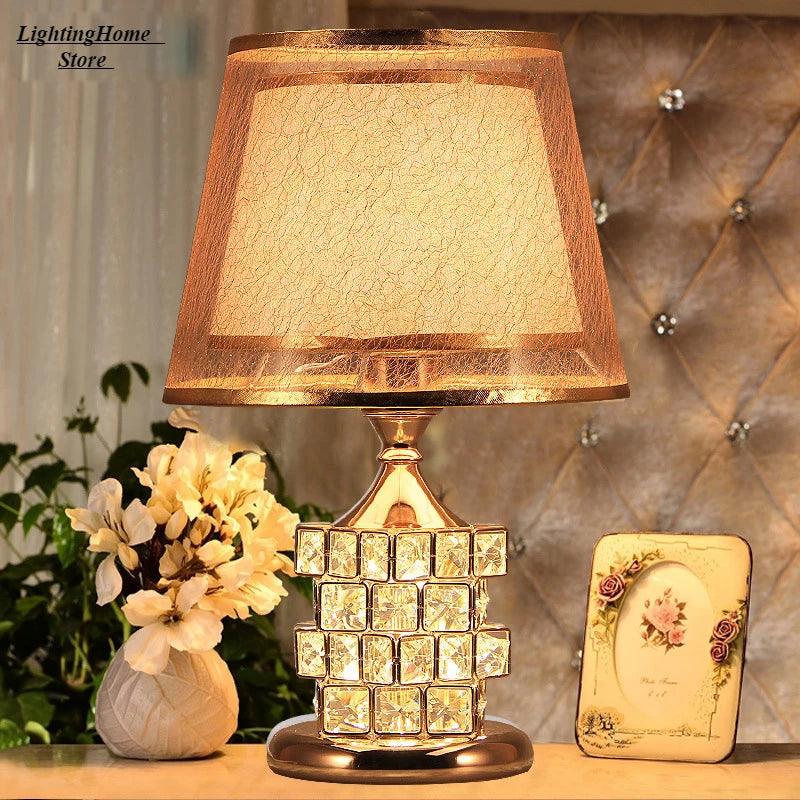Crystal Table Lamp Diamond Table Lamp Decoration Desk Lamps Classic Bedroom Bedside Bar Rubik'S Cube European Style Luxury