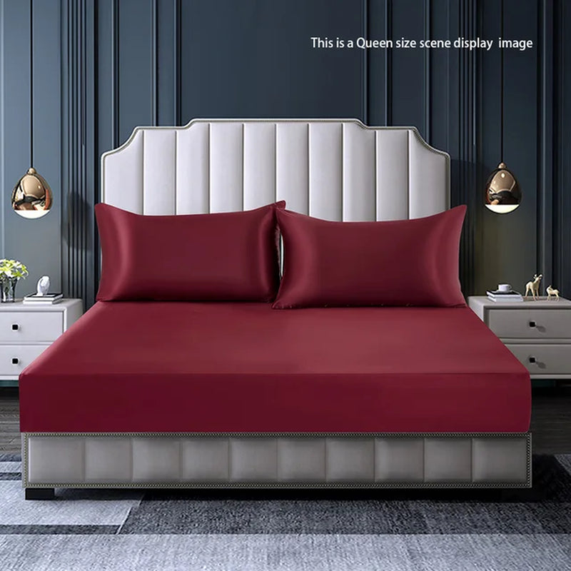 2/3 Pc Bed Sheets Set, Cool, Silky and Breathable, with Deep Pockets, as a Gift for Her or Him (1 Fitted Bed Sheet+2 Pillowcases, Coreless)