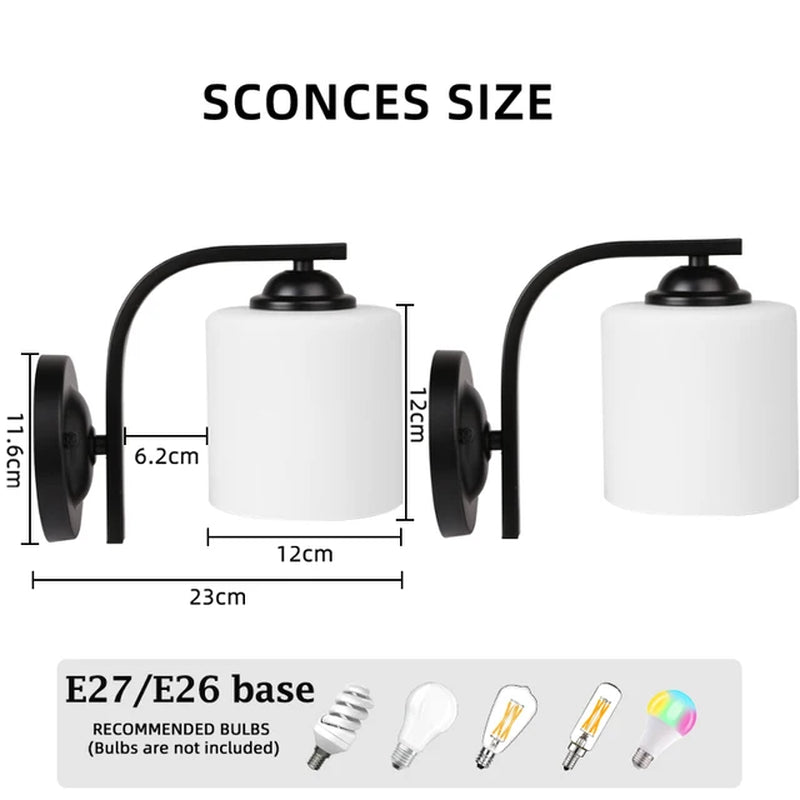 Led Wall Lamp E26/E27 Socket Bathroom Mirror Light Bedside Wall Sconce Light Led Wall Lighting Fixture for Bedroom Living Room