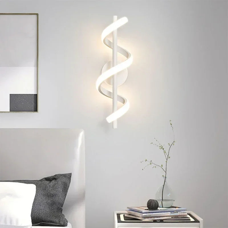 LED Wall Lamp Luxury Black White Gold Wall Decorative Lights for Bedroom Bedside Living Room Corridor Stairs Home Indoor Sconces