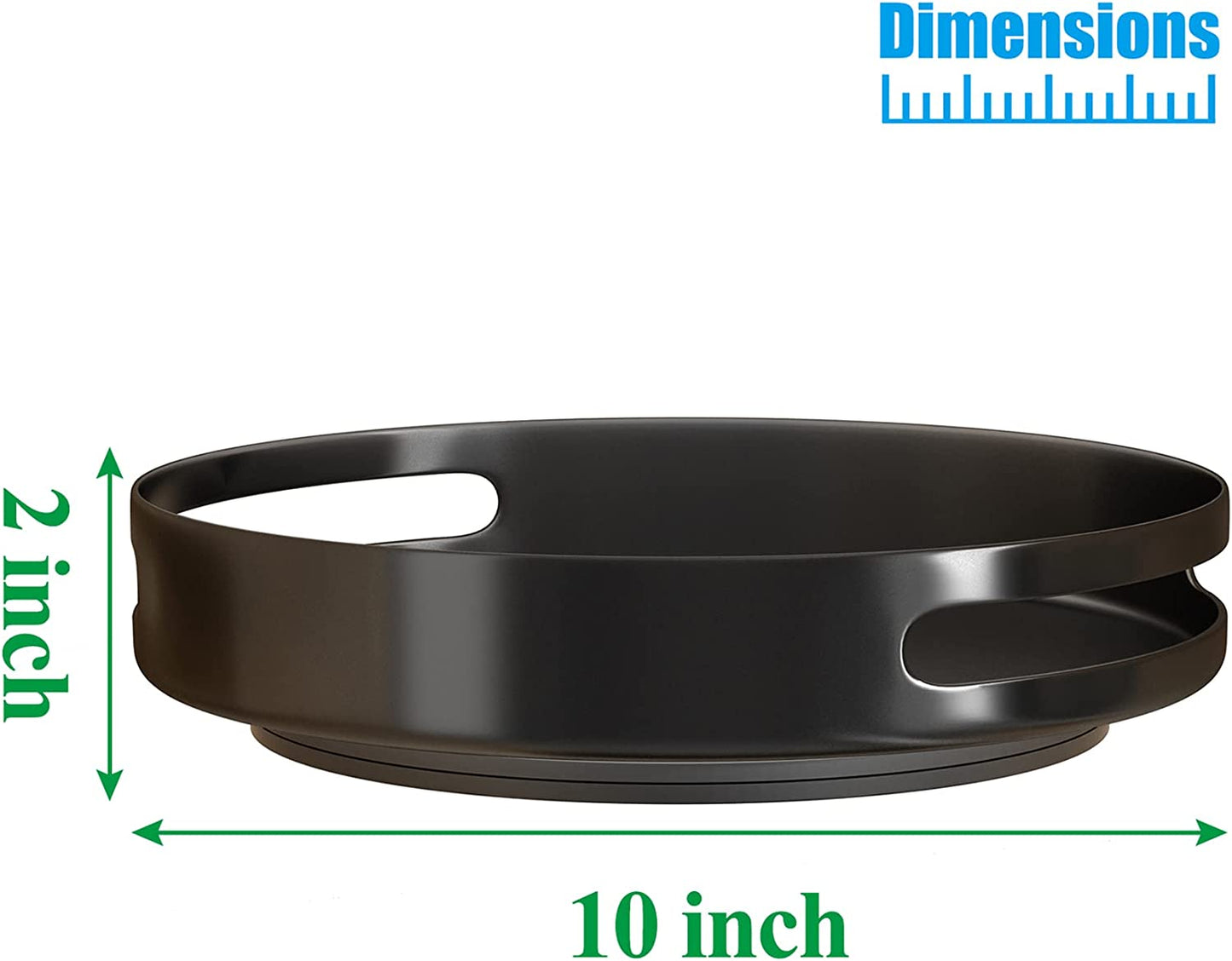 10-Inch Metal Lazy Susan Turntable Organizer for Cabinet, Kitchen, and Pantry - Rotating Spice Rack with Black Finish