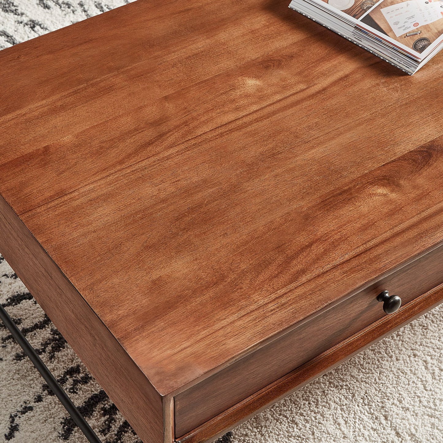 Krisel Mid-Century Rectangular Wood Coffee Table, Brown