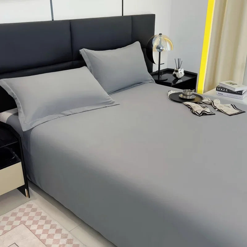 Simple Student Dormitory 2024 Ins Solid Color Bed Sheet Washed Cotton Single Product Quilt Three Piece Set Single and Double