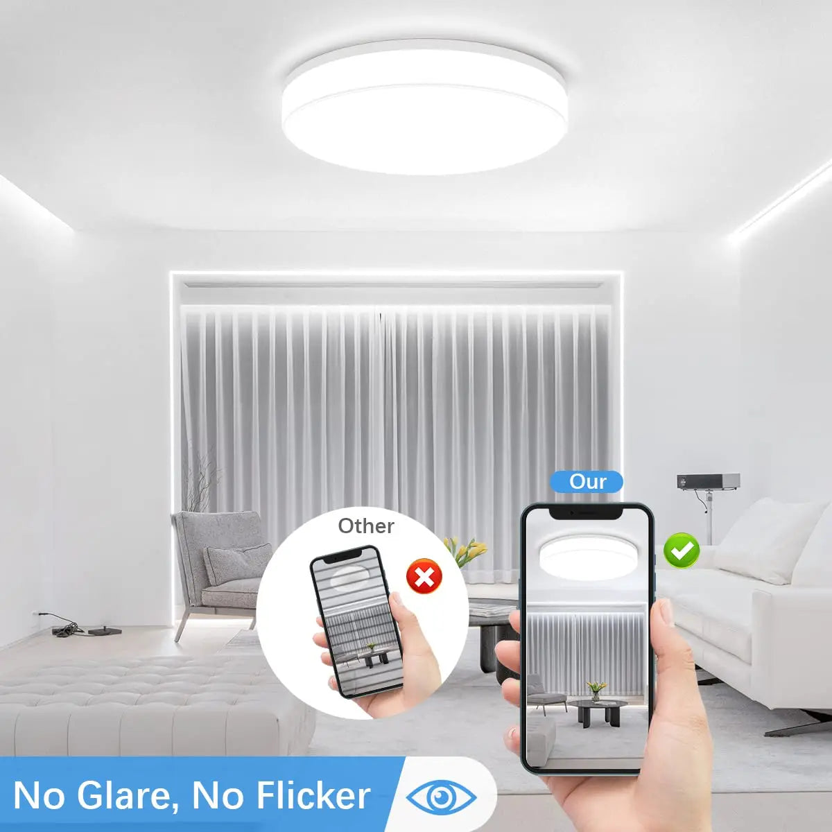 Ultra-Thin round LED Ceiling Light Bedroom Corridor Toilet Lighting Neutral White Cool White Warm White 48W 36W 24W 18W