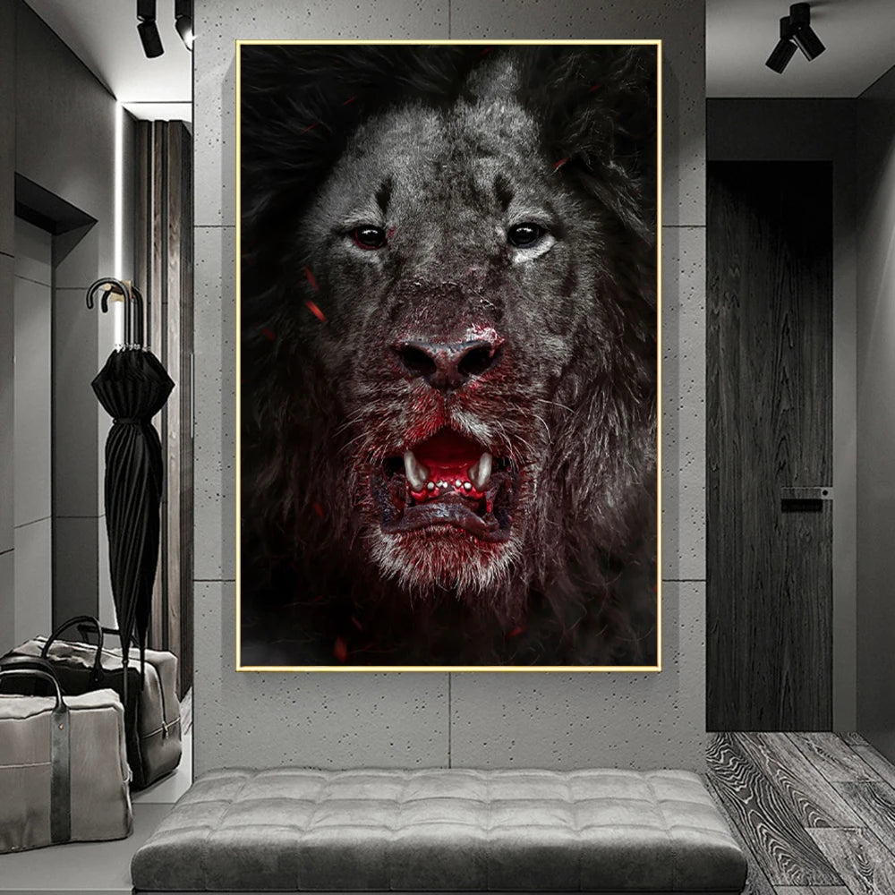 Hunting Black Golden Panther Luxury Canvas Painting Animal Posters and Print Wall Art Pictures for Living Room Home Decor