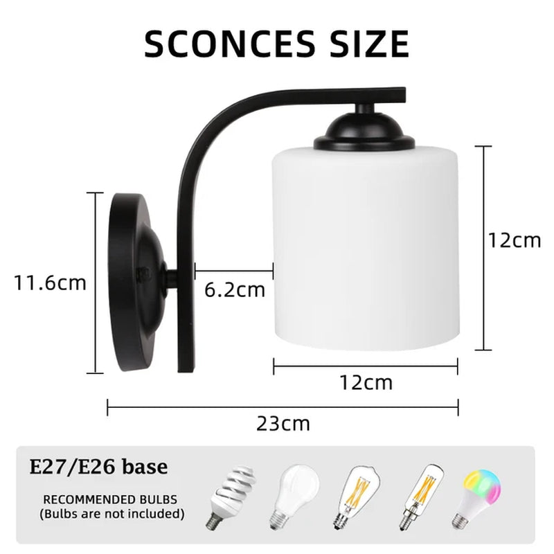 Led Wall Lamp E26/E27 Socket Bathroom Mirror Light Bedside Wall Sconce Light Led Wall Lighting Fixture for Bedroom Living Room