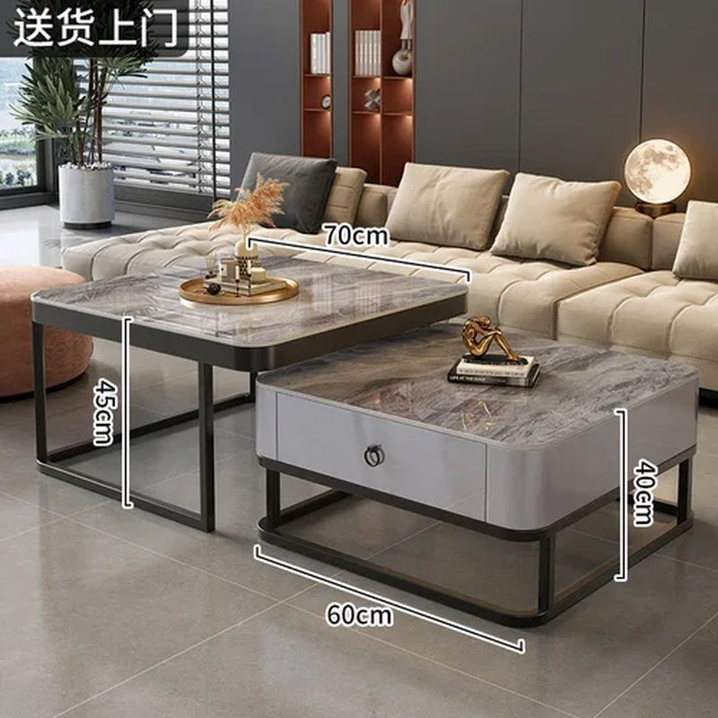 Clear Coffee Table Living Room Luxury White Glass Nordic Side Table Modern Minimalist Low Mesa Furniture for Home