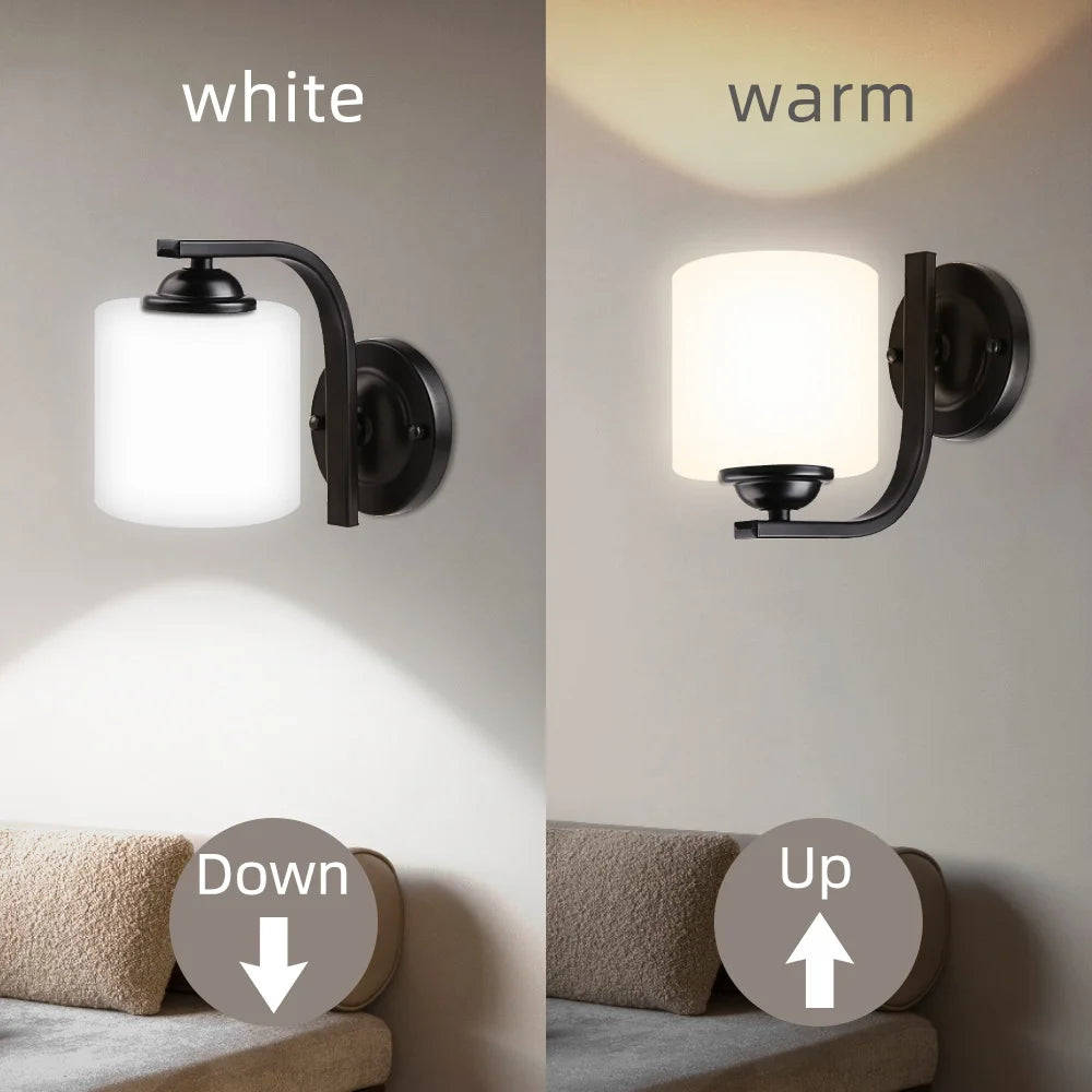 Led Wall Lamp E26/E27 Socket Bathroom Mirror Light Bedside Wall Sconce Light Led Wall Lighting Fixture for Bedroom Living Room