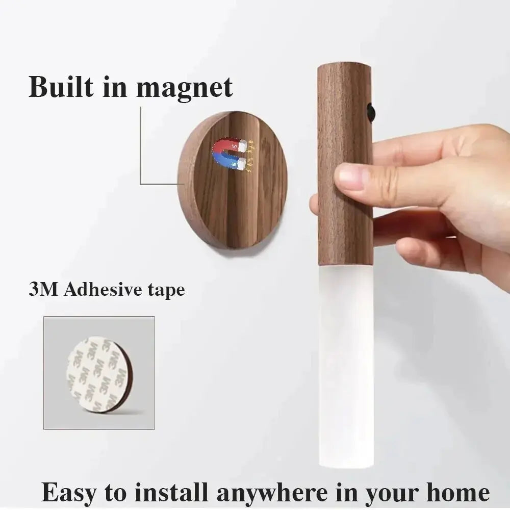 Night Light Motion Sensor Light Indoor Led Magnetic Portable Lamp Charge for Hallway Bedroom Wardrobe Table Stairwell Cabinet