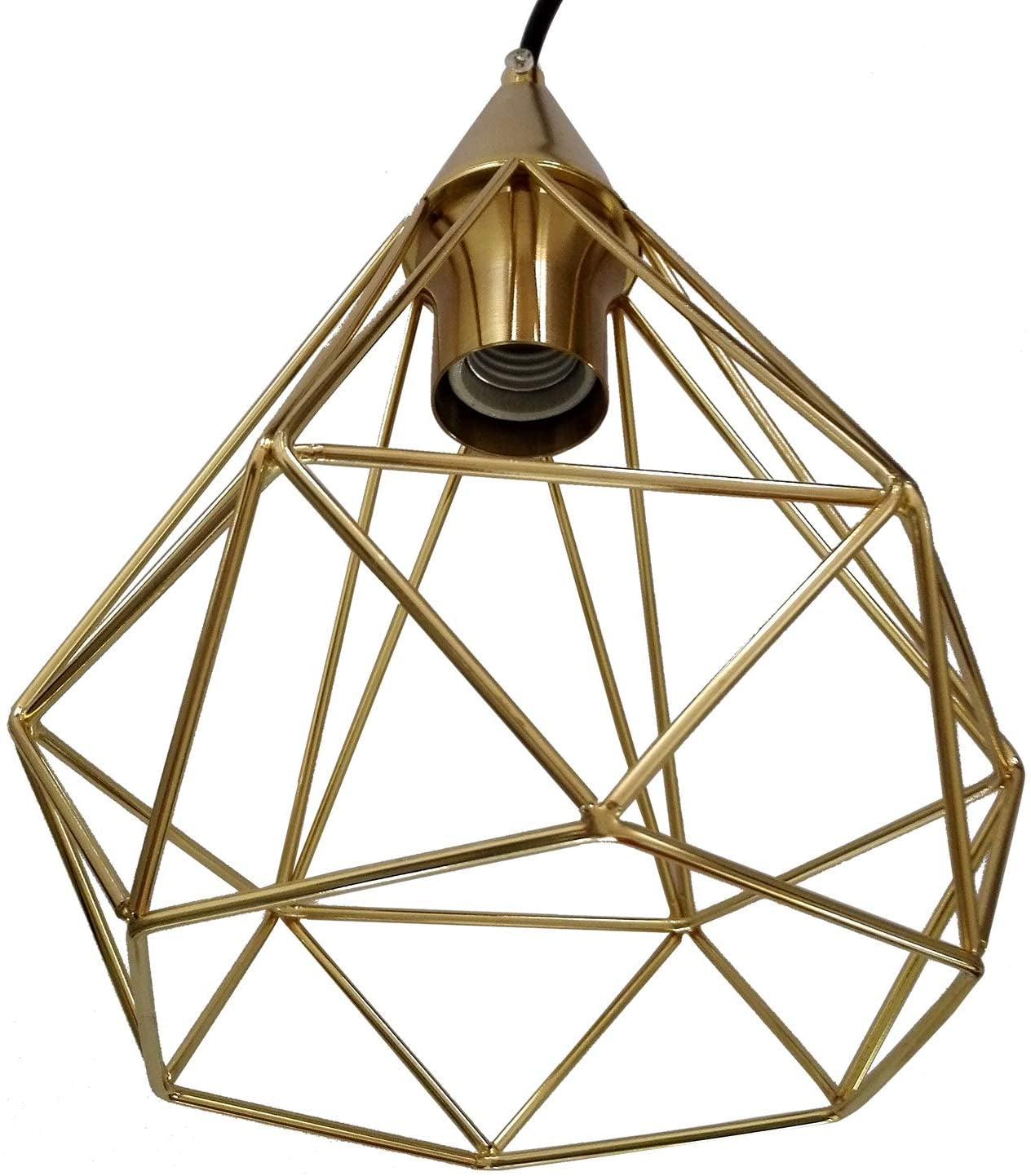 Vintage Industrial Chandelier Champagne Gold Metal 60W 3Xe26 Pendant Light Adjustable Hanging Lamp for Kitchen