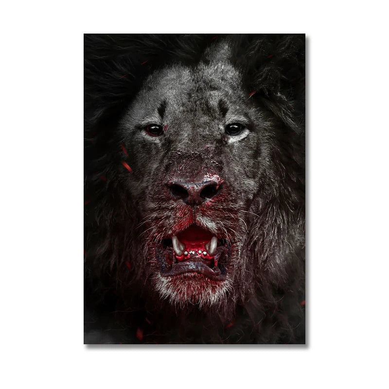 Hunting Black Golden Panther Luxury Canvas Painting Animal Posters and Print Wall Art Pictures for Living Room Home Decor