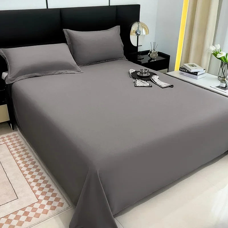 Simple Student Dormitory 2024 Ins Solid Color Bed Sheet Washed Cotton Single Product Quilt Three Piece Set Single and Double
