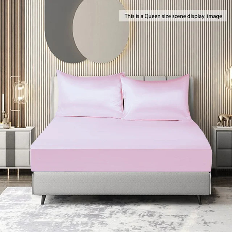 2/3 Pc Bed Sheets Set, Cool, Silky and Breathable, with Deep Pockets, as a Gift for Her or Him (1 Fitted Bed Sheet+2 Pillowcases, Coreless)