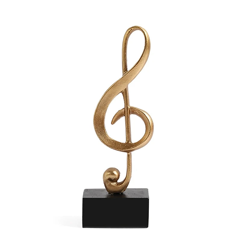 Golden Note Modeling Resin Figurines Decorative Art Figurines Light Luxury Crafts Living Room Wine Cabinet Desk Decor Home Decor