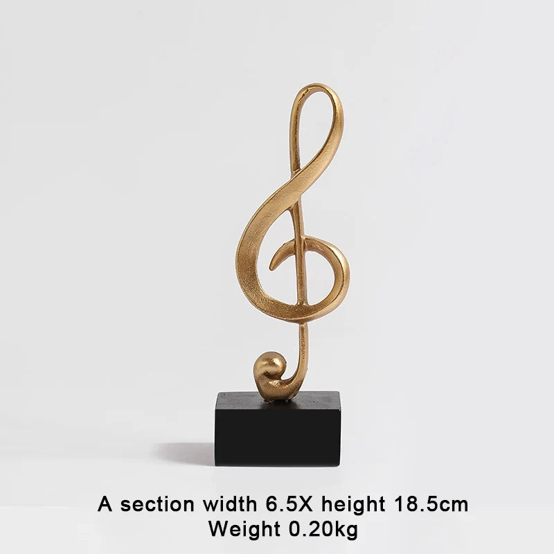 Golden Note Modeling Resin Figurines Decorative Art Figurines Light Luxury Crafts Living Room Wine Cabinet Desk Decor Home Decor