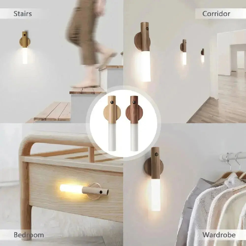 Night Light Motion Sensor Light Indoor Led Magnetic Portable Lamp Charge for Hallway Bedroom Wardrobe Table Stairwell Cabinet