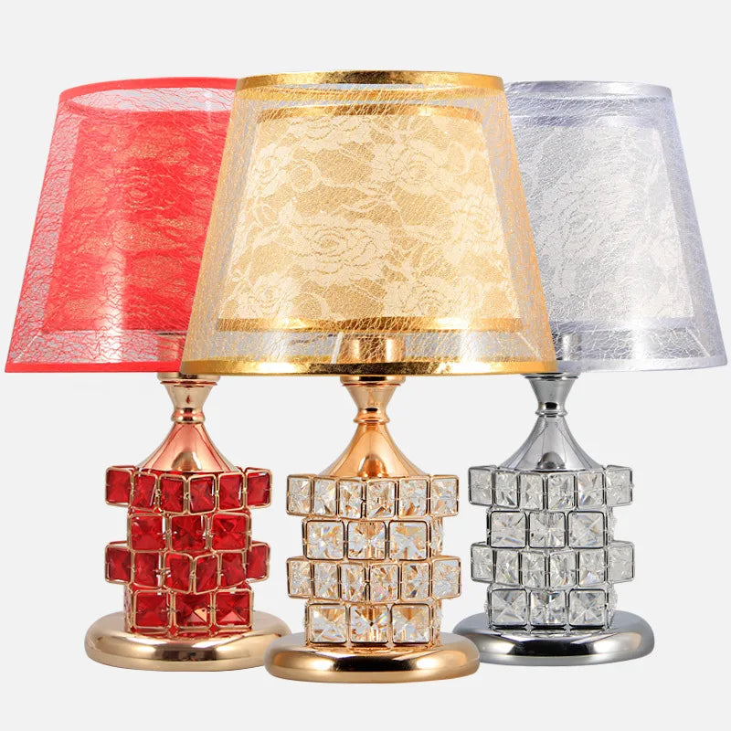 Crystal Table Lamp Diamond Table Lamp Decoration Desk Lamps Classic Bedroom Bedside Bar Rubik'S Cube European Style Luxury