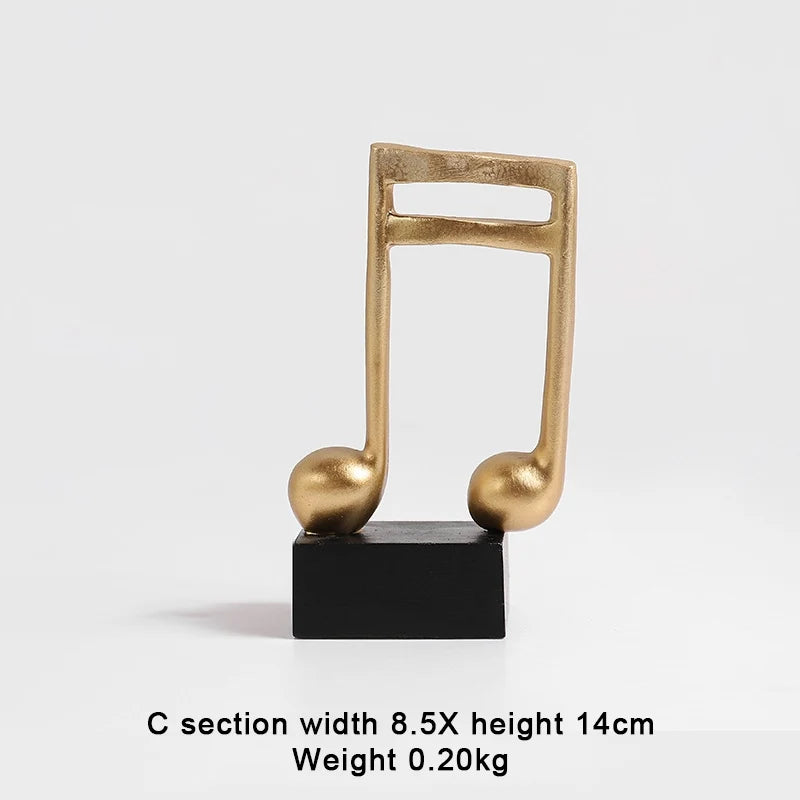Golden Note Modeling Resin Figurines Decorative Art Figurines Light Luxury Crafts Living Room Wine Cabinet Desk Decor Home Decor