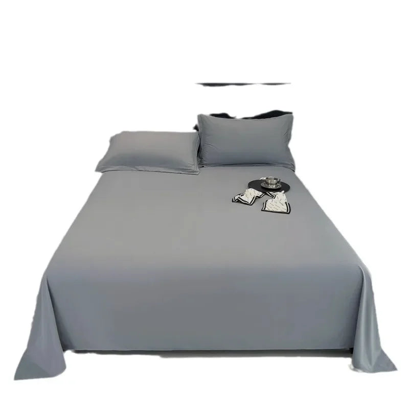 Simple Student Dormitory 2024 Ins Solid Color Bed Sheet Washed Cotton Single Product Quilt Three Piece Set Single and Double