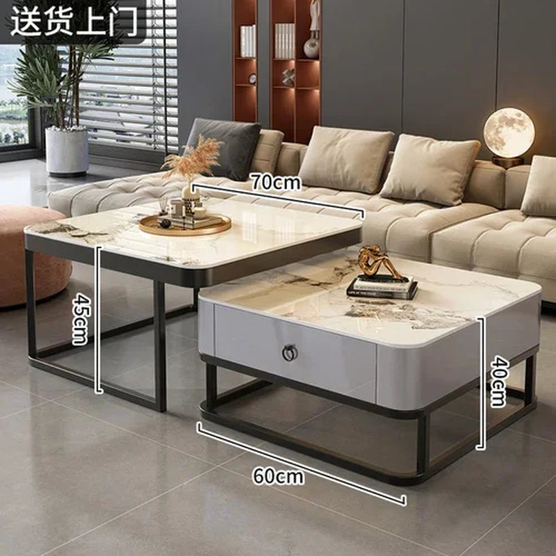 Clear Coffee Table Living Room Luxury White Glass Nordic Side Table Modern Minimalist Low Mesa Furniture for Home