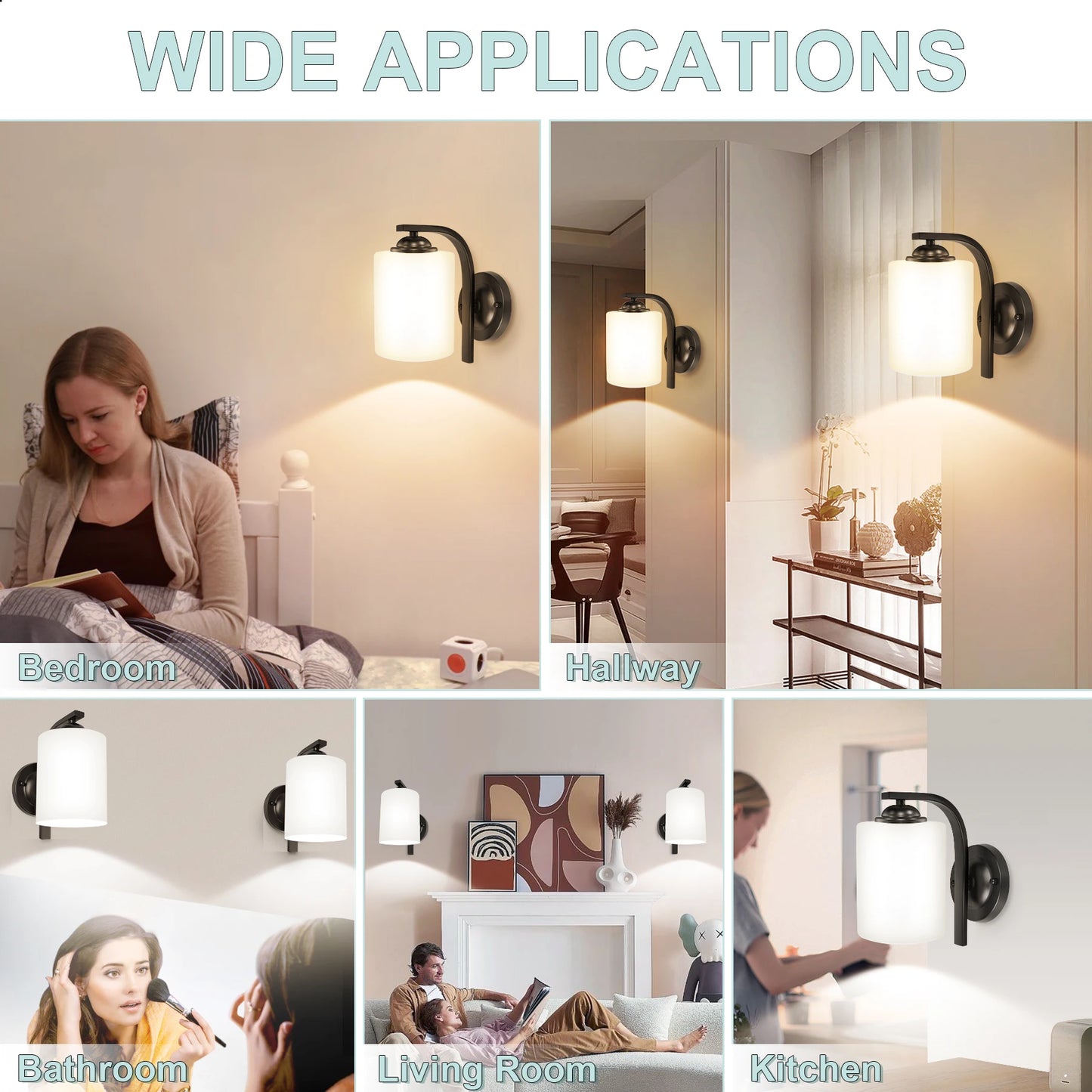 Led Wall Lamp E26/E27 Socket Bathroom Mirror Light Bedside Wall Sconce Light Led Wall Lighting Fixture for Bedroom Living Room