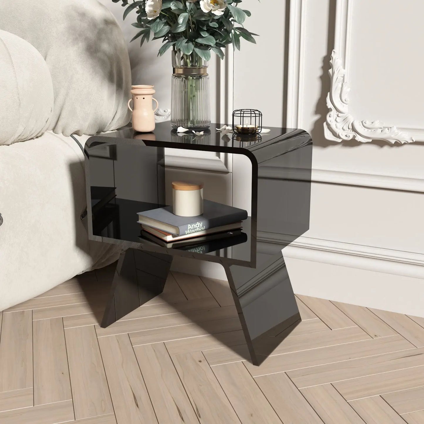 Light Luxury Acrylic Bedside Table Living Room Sofa Side Table Storage Living Room Small Apartment Floating Mini Coffee Table