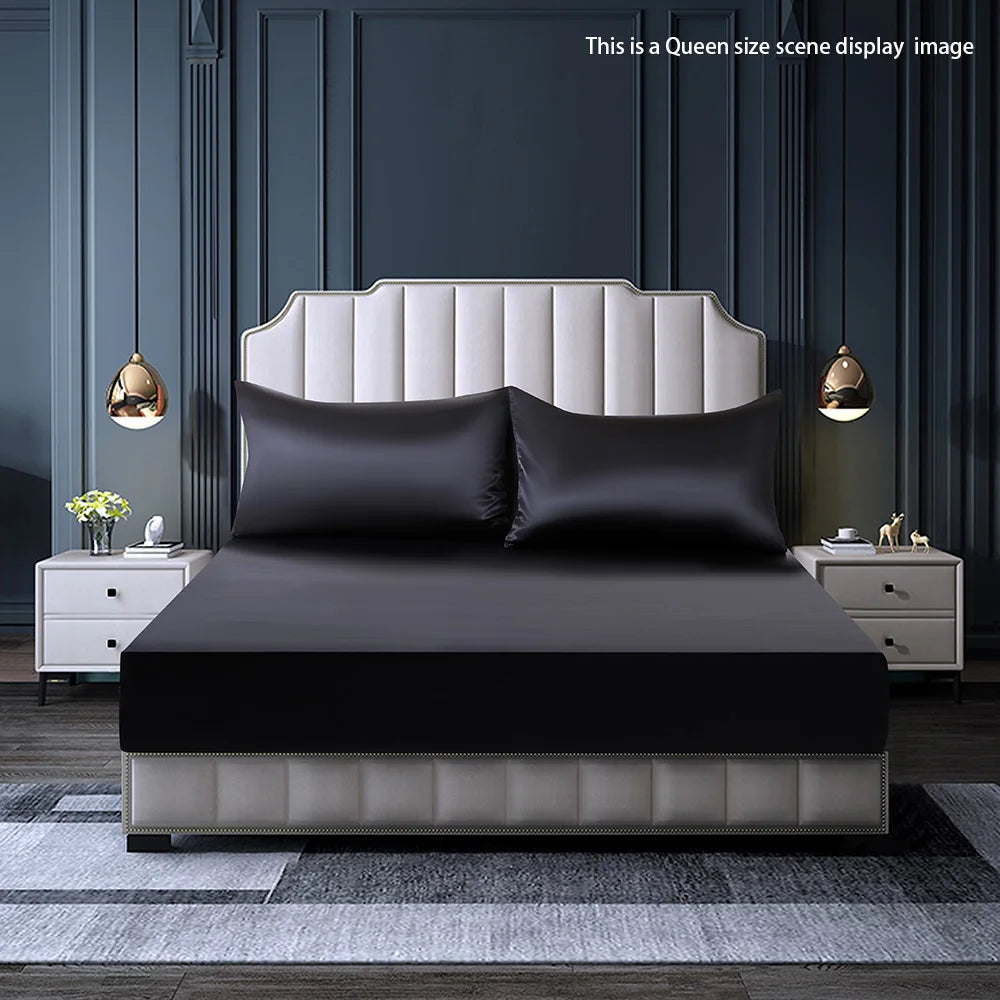 2/3 Pc Bed Sheets Set, Cool, Silky and Breathable, with Deep Pockets, as a Gift for Her or Him (1 Fitted Bed Sheet+2 Pillowcases, Coreless)