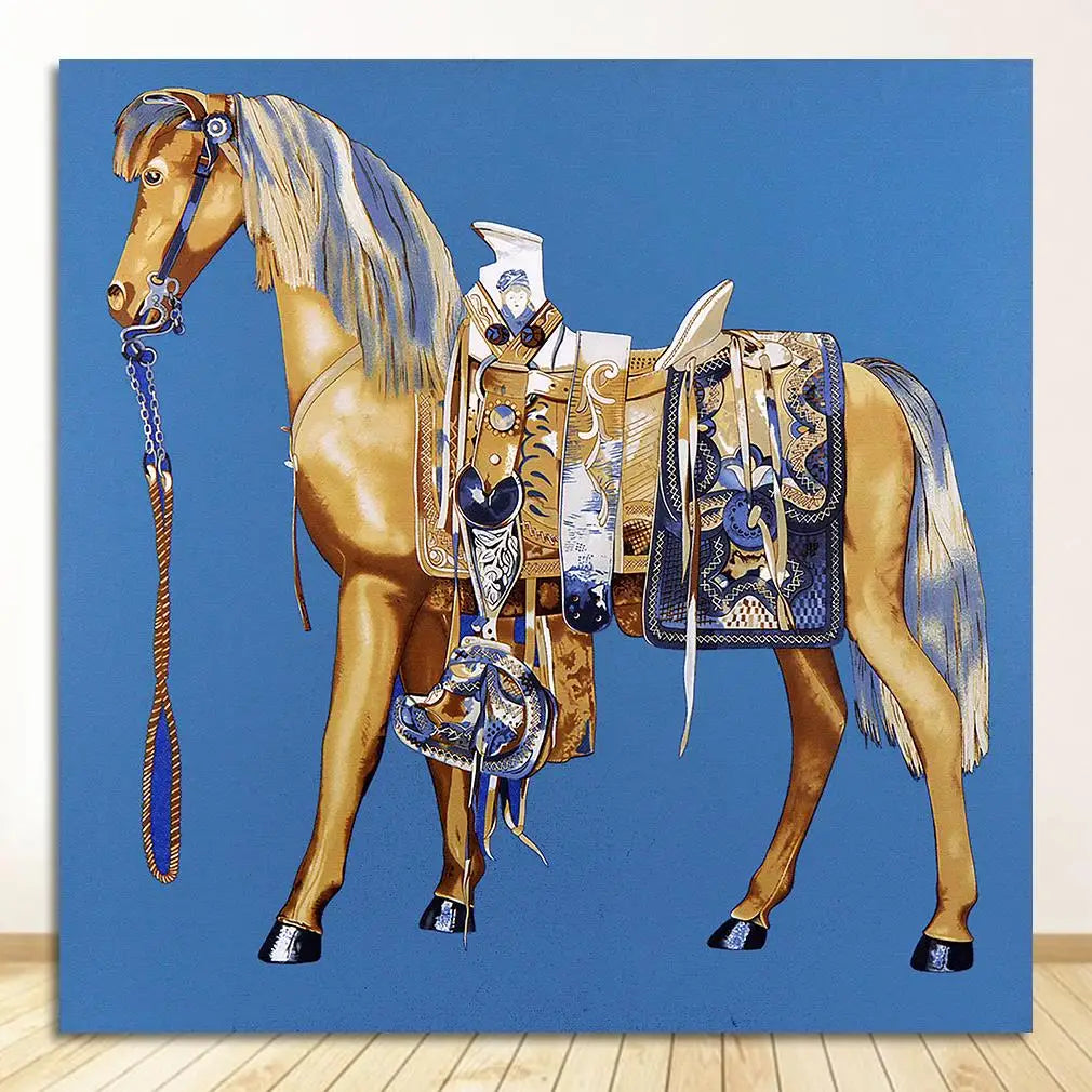Painting Abstract Horse Canvas Poster Print Luxury Wall Pictures for Living Room Modern Home Decor Saudi Classic Animal Wall Art