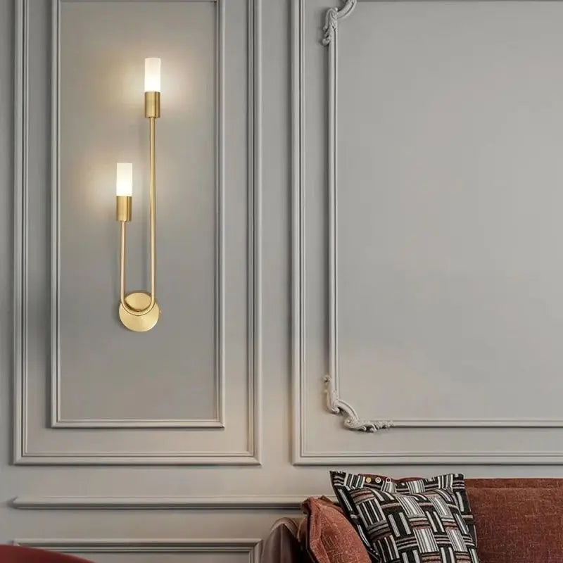 Nordic Luxury Wall Lamp Living Room Modern Minimalist LED Black Gold Creative TV Background Wall Corridor Bedroom Bedside Lamp
