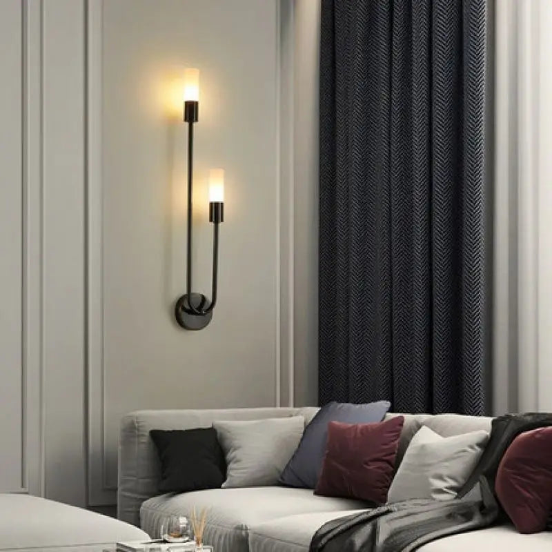 Nordic Luxury Wall Lamp Living Room Modern Minimalist LED Black Gold Creative TV Background Wall Corridor Bedroom Bedside Lamp