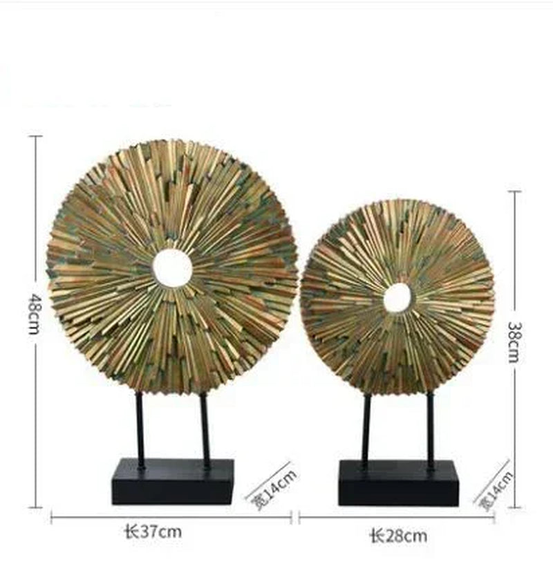 European Luxury Resin round Figurines Art Home Furnishing Decoration Crafts Livingroom Table Miniatures Office Desktop Ornaments
