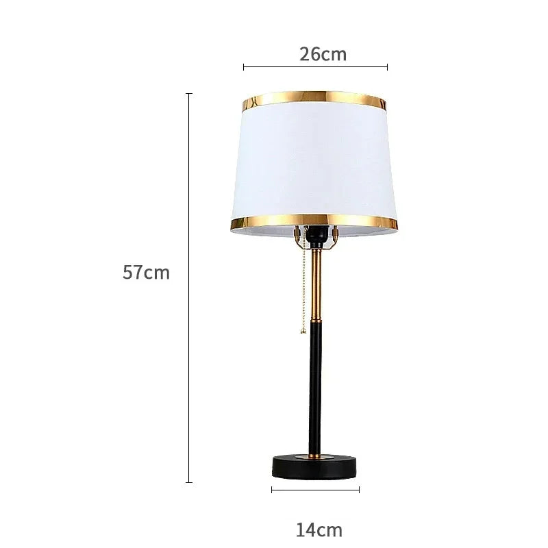 Retro Simple Table Lamps Pull Switch Light Luxury Nordic Bedroom Bedside Night Light Living Room Study Decorative Desk Lights