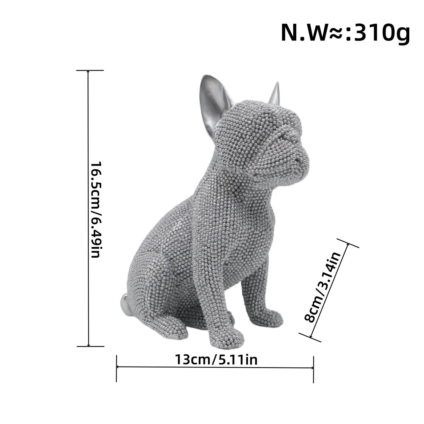 Creative Resin Handicraft Modern Seated Dog Ornament Home Living Room Office Desk Animal Decoration Festival Gift for Friends