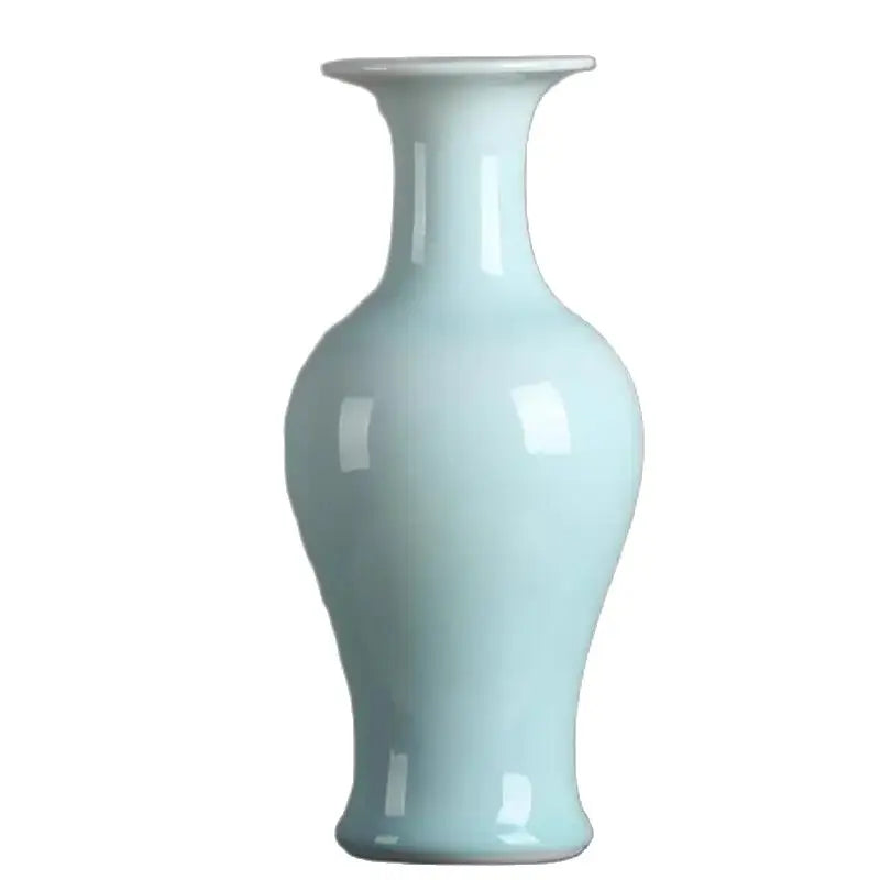 Ceramic Vase New Chinese Style Imitation Song Misty Blue Porcelain Home Living Room Curio Shelves Decoration Crafts Decorations