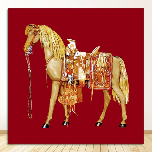 Painting Abstract Horse Canvas Poster Print Luxury Wall Pictures for Living Room Modern Home Decor Saudi Classic Animal Wall Art