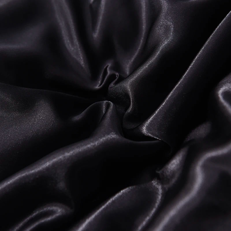 Satin Bedsheet Mattress Cover Faux Silk Flat Sheet Pillowcase Sets Bedspread Bedding Full Queen King Size for Bedroom Home Decor