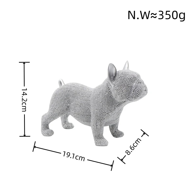 Creative Resin Handicraft Modern Seated Dog Ornament Home Living Room Office Desk Animal Decoration Festival Gift for Friends