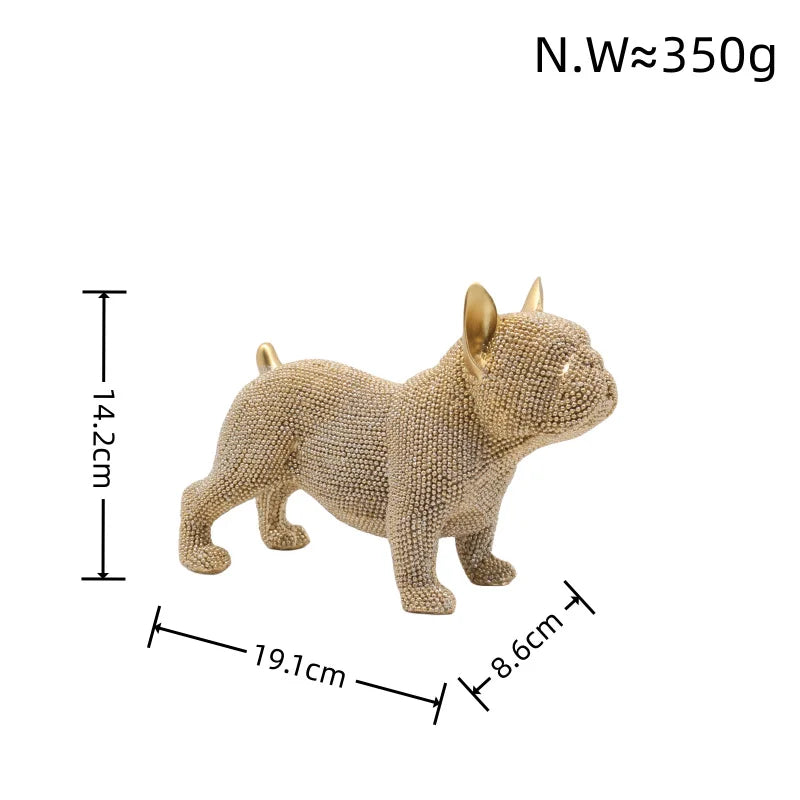 Creative Resin Handicraft Modern Seated Dog Ornament Home Living Room Office Desk Animal Decoration Festival Gift for Friends