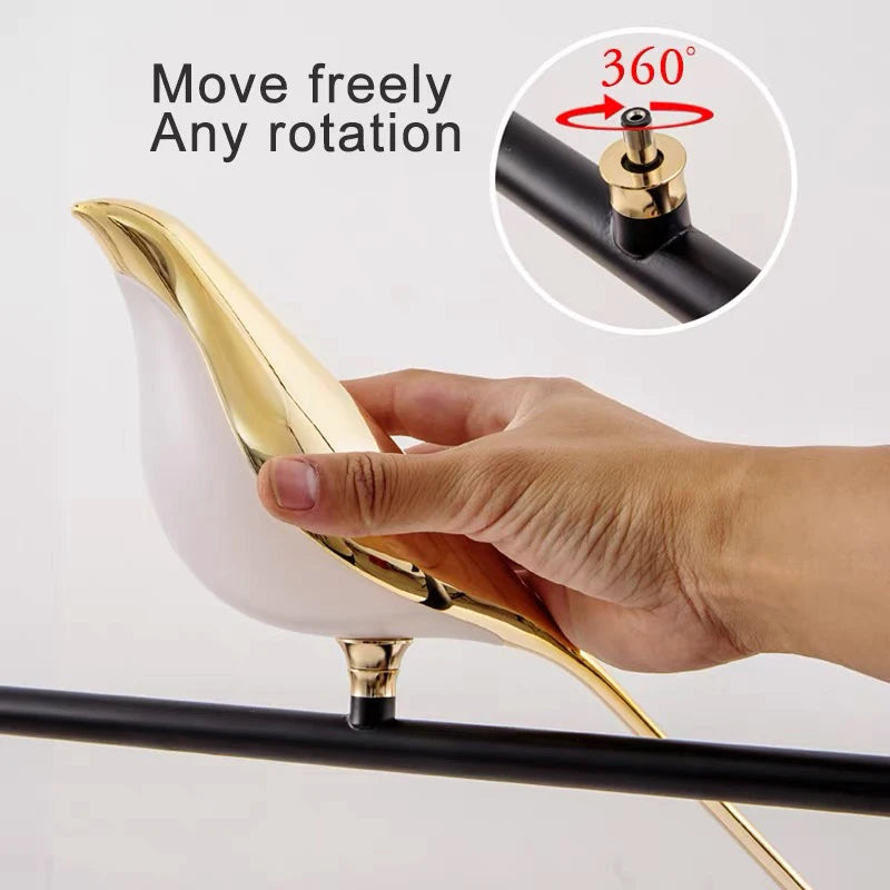 Magpie Bird Touch Switch LED Wall Lamps for Sofa Background Bedside Indoor 360° Rotatable Indoor LED Wall Lighting Wall Sconce