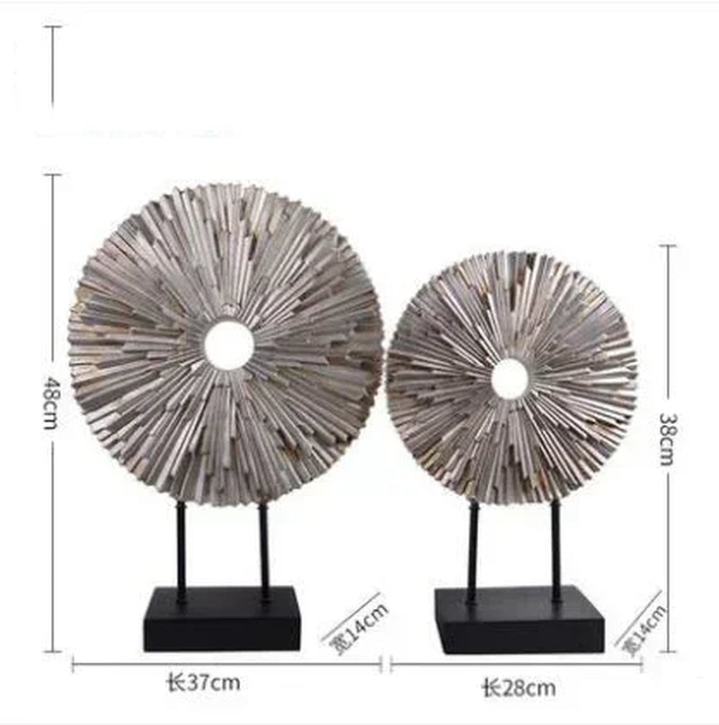 European Luxury Resin round Figurines Art Home Furnishing Decoration Crafts Livingroom Table Miniatures Office Desktop Ornaments
