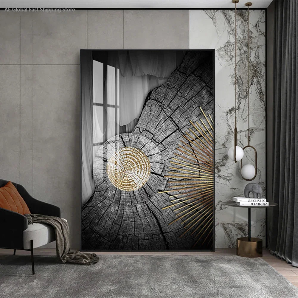 Light Luxury Minimalist Style Poster Bedroom Wall Art Abstract Annual Ring Mural Canvas Painting Home Decoration Aesthetics