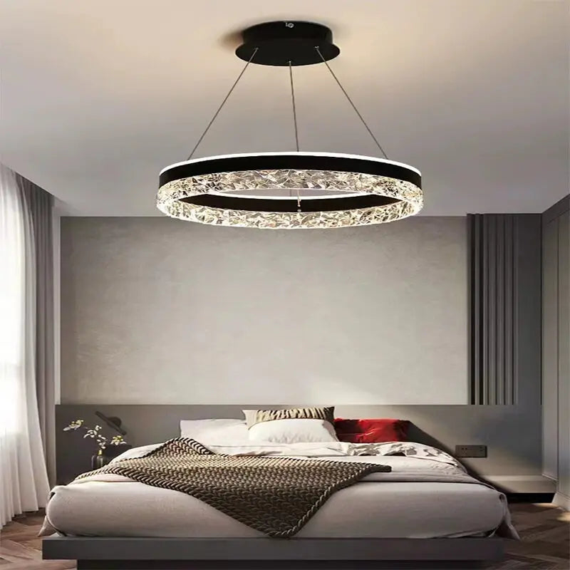 Modern Ceiling Lights Minimalist Design Pendant Lights Luxe Ring Chandelier Led Lamp for Bedroom Living Room Home Decor