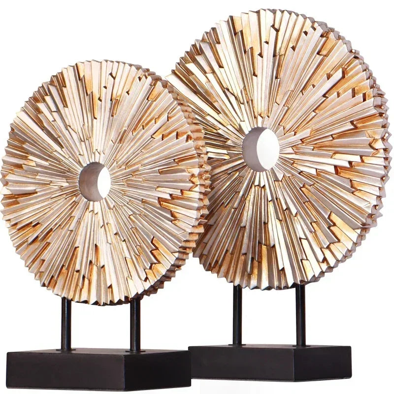 European Luxury Resin round Figurines Art Home Furnishing Decoration Crafts Livingroom Table Miniatures Office Desktop Ornaments