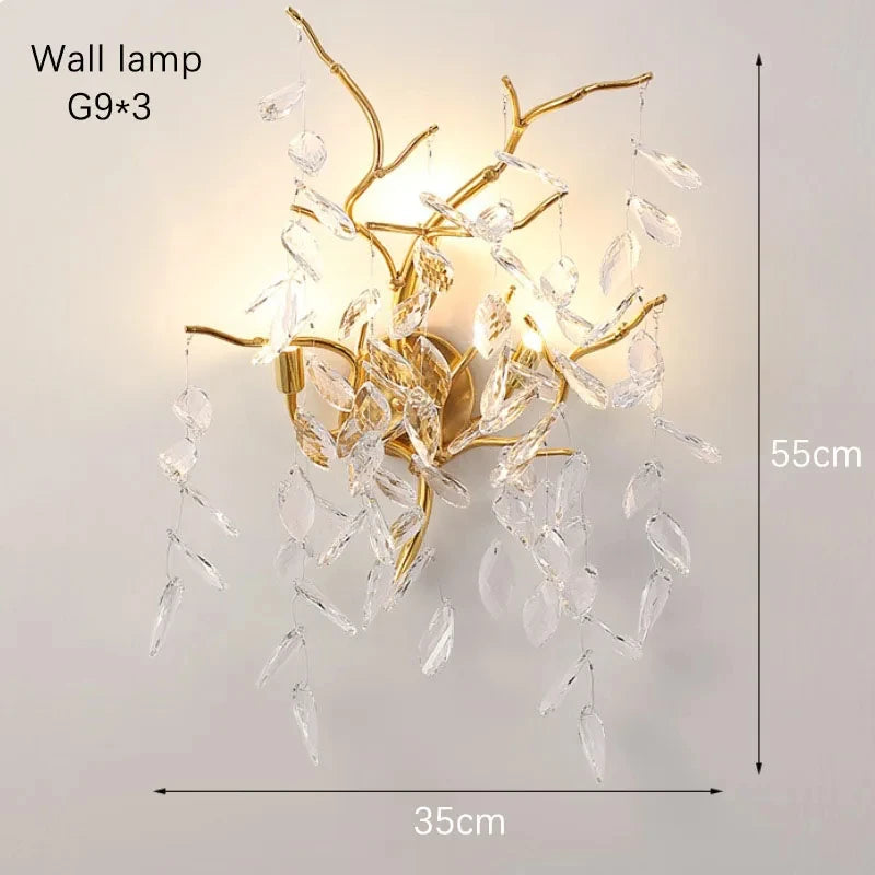 Luxury Gold Crystal LED Chandeliers Living Dining Room Bedroom Lighting Lustre Ceiling Pendant Lamps Indoor Villa Lights Fixture