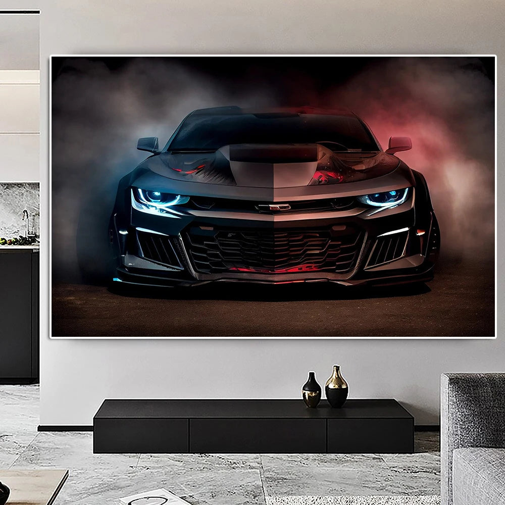 Fashion Supercar Camaro Poster Luxury Racing Graffiti Canvas Painting Abstract Sports Car Wall Art Print Gaming Room Home Decor