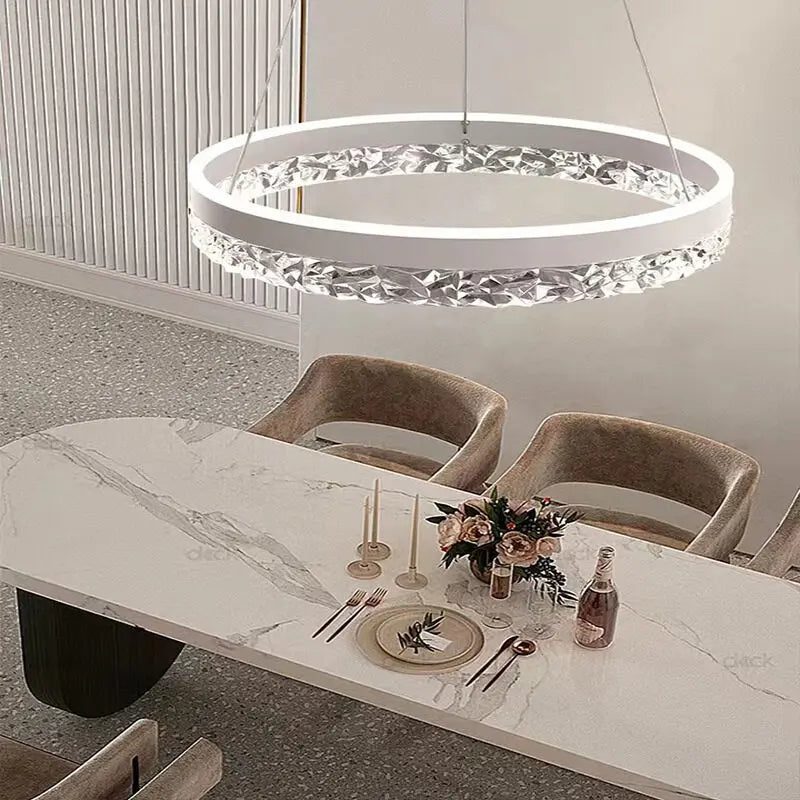 Modern Ceiling Lights Minimalist Design Pendant Lights Luxe Ring Chandelier Led Lamp for Bedroom Living Room Home Decor