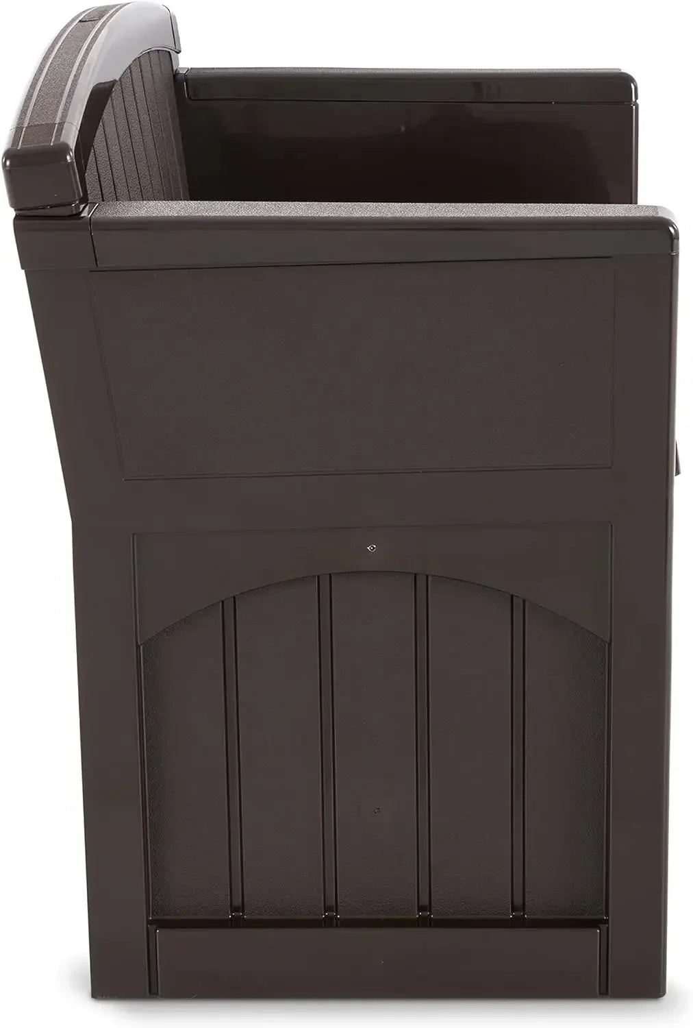 31 Gallon Outdoor Backyard Garden Patio Seat Storage and Bench Chair with Arm Rest, Java