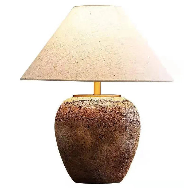 Chinese Table Lamps LED Creative Retro Ceramic Pot Desk Light for Home Living Room Hotel Club Ornament Decor
