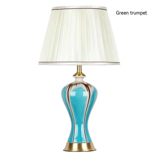 AOSONG Ceramic Table Lamps Desk Light Luxury Modern Fabric Decorative for Home Foyer Living Room Office Creative Bed Room Hotel