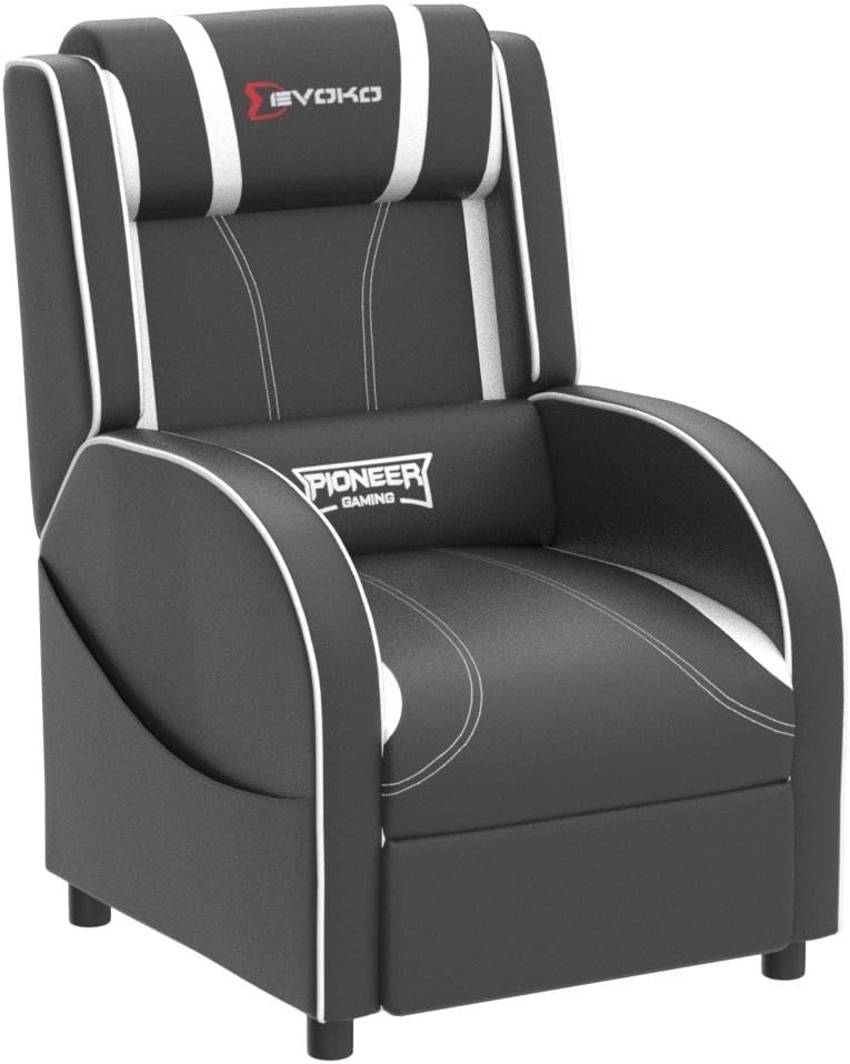 Massage Gaming Recliner Chair PU Leather Home Theater Seating Single Modern Living Room Sofa Recliners (Silver)